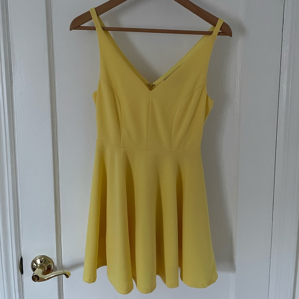 Lulus Skater Dress Yellow XS
